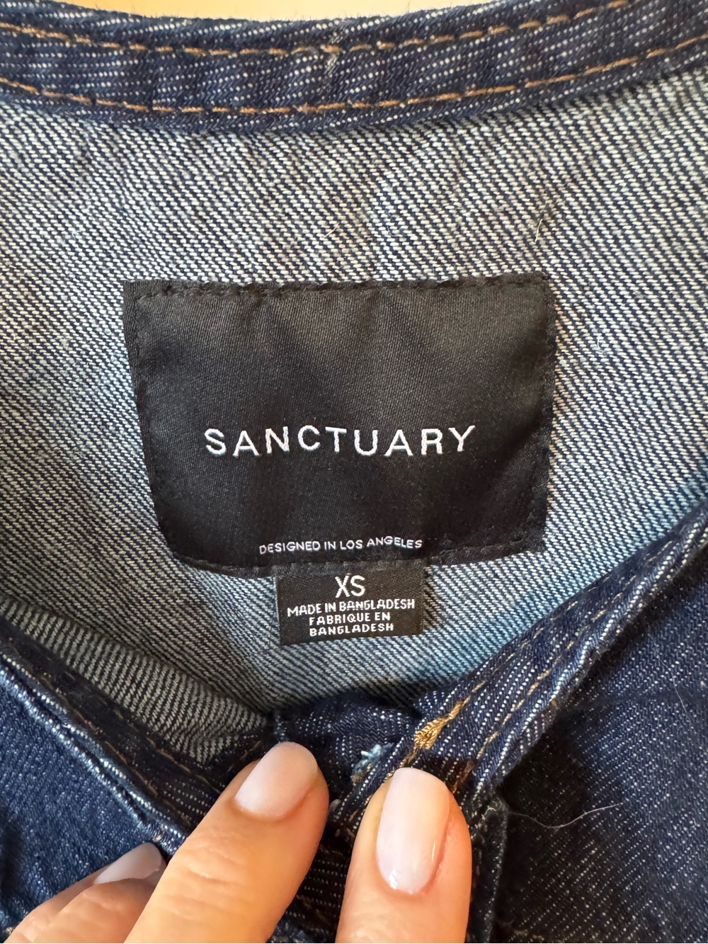SANCTUARY - Classic Dark Blue Denim Vest - Sleeveless Button Front - Picture 4 of 5